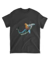Aquadog the Corgi rides Hammerhead Shark shirt of radness