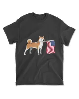 Akita Inu Holding American Flag Akita Inu Owner Akita Inu T-Shirt