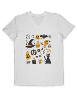 Happy Halloween The Witch Hat Funny Ghost Black Cat