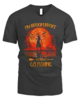 Fishing My Broom Broke So Now I Go Fishing Halloween 166 fisher