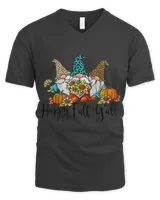 Happy Fall Y'all Gnomes Leopard Pumpkin Autumn Thanksgiving T-Shirt