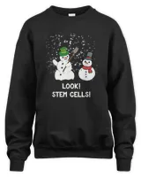 funny biologist christmas gift science snowman stem cells t-shirt
