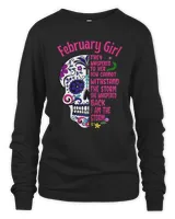 womens sugar skull i am the storm february girl day of the dead t-shirt