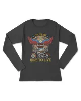 Live To Ride Ride To Live Harley Eagle Motorcycle Retro Vintage