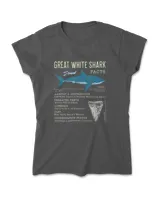 Great White Shark Facts Educational Shark Lover Sharks Tooth T-Shirt