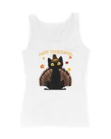 Cat Funny Black Cat Turkey Happy Thanksgiving Gift T175 paws