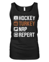 hockey lover gift hockey turkey nap repeat thanksgiving t-shirt