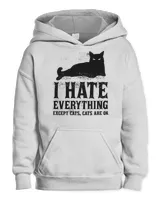 Cat I Hate Everything except Cats Cats are Ok 367 Black Cat Lover