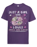 Book Just A Girl Who Loves Books And Sloths funny Silhouette Flower Gifts539 booked