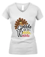 Gobble Til You Wobble Baby Outfit Thanksgiving Turkey T-Shirt