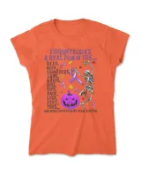 Fibromyalgia Purple Ribbon Awareness Dancing Skeleton Funny