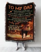 Father's Day Gifts, To My Dad From Daughter Papa Pop Dady Quilt Fleece Blanket