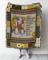 Sunflower Fleece Blanket, She's A Sunflower Strong And Bold And True To Herself