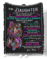 To My Dauughter full Color Quilt Fleece Blanket Bundle