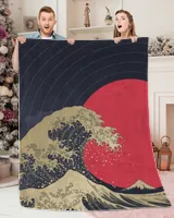 Japanese Kangawa Wave Art Blankets