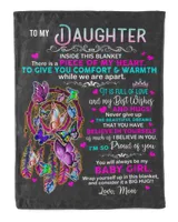 To My Dauughter full Color Quilt Fleece Blanket Bundle