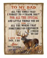 Father's Day Gifts, To My Dad Hunting Papa Pop Daddy From Daughter Quilt Fleece Blanket