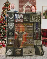 Father's Day Gifts, To My Hunting Dad Papa Pop Daddy Quilt Fleece Blanket
