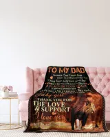 Father's Day Gifts, To My Dad From Daughter Papa Pop Dady Quilt Fleece Blanket