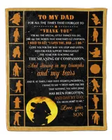 Father's Day Gifts, To My Firefighter Dad Papa Pop Daddy From Son Quilt Fleece Blanket