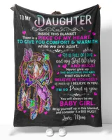 To My Dauughter full Color Quilt Fleece Blanket Bundle