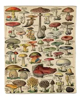 Vintage Mushroom Throw Woven Blanket, Mushroom Blanket Quilt