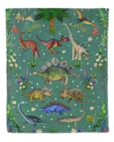 Anya Elsie Dinosaur Stegosaurus Brontosaurus Triceratops Super Soft Toddler Blankets Kids Throw Fleece Blanket