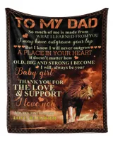 Father's Day Gifts, To My Dad From Daughter Papa Pop Dady Quilt Fleece Blanket