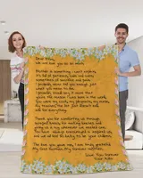 Blanket with lovely letter for mother