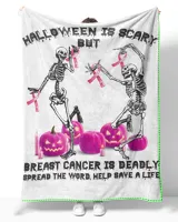 Breast Cancer Skeleton Dancing Pink Pumpkin Ribbon