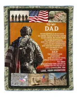 Veteran Father's Day Gifts, To My Dad Quilt Fleece Blanket