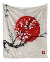 Japanese Peach Blossom And Sun Blankets