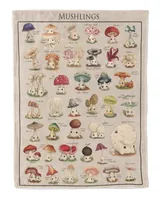 Mushling Woven Queen Blanket, Mushroom Fungi Tapestry Blanket