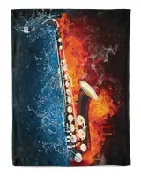 Saxophone water fire art