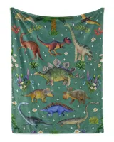 Anya Elsie Dinosaur Stegosaurus Brontosaurus Triceratops Super Soft Toddler Blankets Kids Throw Fleece Blanket