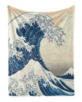 Japanese Kanagawa Wave Blankets