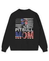 Womens Cool Pitbull Mom USA Flag Patriotic Mothers Day