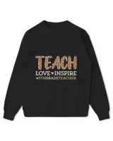 Teach Love Inspire Leopard Valentines Day 5th Grade Teacher 1