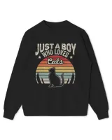 Vintage Retro Cat Print Kids Just A Boy Who Loves Cats 2