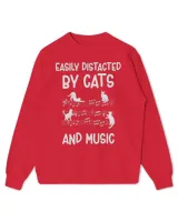 Cats Easily Distracted By Cats And Music Musician Cat Lover