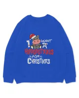 Funny Hippo I Want A Hippopotamus For Christmas Santa Hat Xmas Hippo