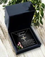 To My Sister Gift Necklace, Sister Meaning Gift from Brother, Brother to Sister Keepsake with Message Card, Birthday Gift for Sister