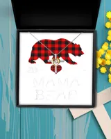 Mama Bear Christmas Pajama Red Plaid Buffalo Family Gift T-Shirt