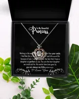 To My Princess Crown Necklace, Sentimental Valentines Gift for Granddaughter from Grandma, Daughter Jewelry