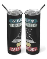 Easily Distracted By Cats And Books Easily Distracted by Cats and Books - Cat & Book Lover  BuzzTee