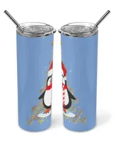 Penguin Christmas Snowflakes Tree Viking Tumbler (20oz)