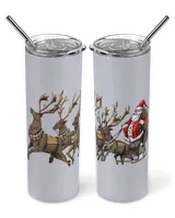 Santa Claus sitting on a reindeer-drawn sleigh Premium Water Bottle