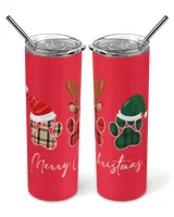 Paw Dogs Merry Christmas Wine Tumbler (12 oz)
