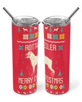 Rottweiler Merry Christmas Skinny Tumbler