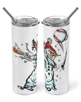 Baseball Snow Skinny Tumbler